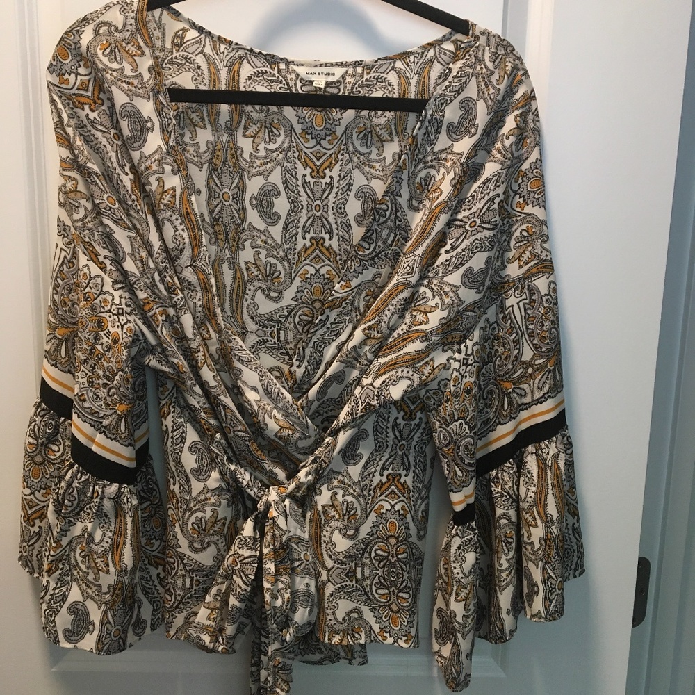 Max Studio wrap blouse. Size 12
